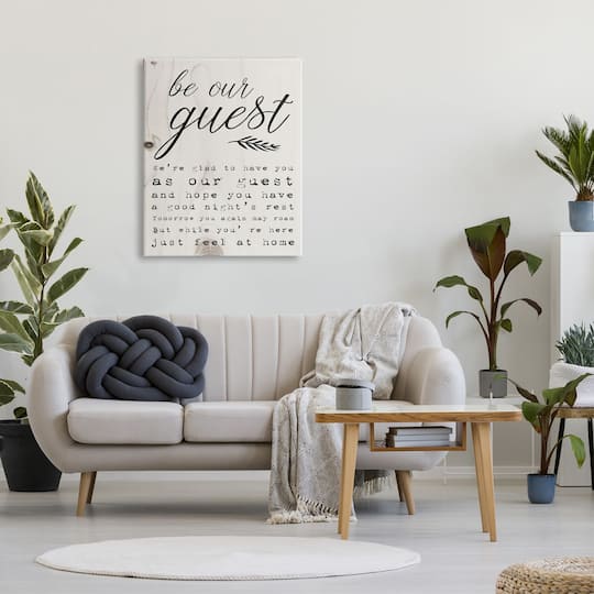 Stupell Industries Be Our Guest Poem Cursive Canvas Wall Art